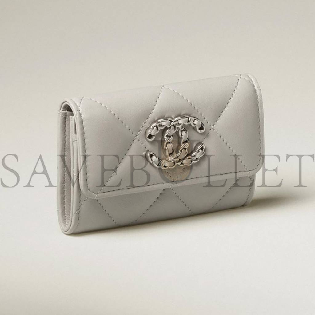 CHANEL CHANEL 19 FLAP CARD HOLDER AP1790 B07327 NJ530 (11.3*7.5*2.1cm) CHANEL CHANEL 19 FLAP CARD HOLDER AP1790 B07327 NJ530 (11.3*7.5*2.1cm)